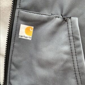 Carhartt Steel Gray Work Jacket Chrome heart crosses - fits small women too